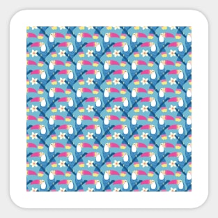 Toucan Tropical Bird and Flowers Sticker